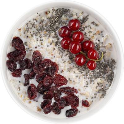 Каша «4 злака» с вяленой клюквой и семенами чиа