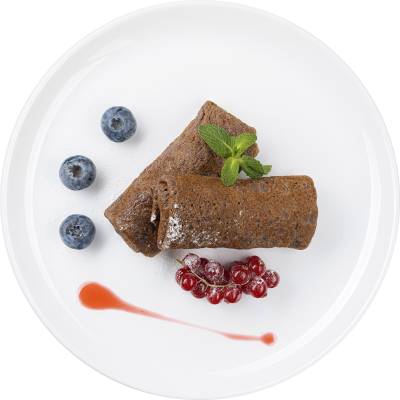 Блинчики с творогом, курагой и черносливом, (порция 2 шт)